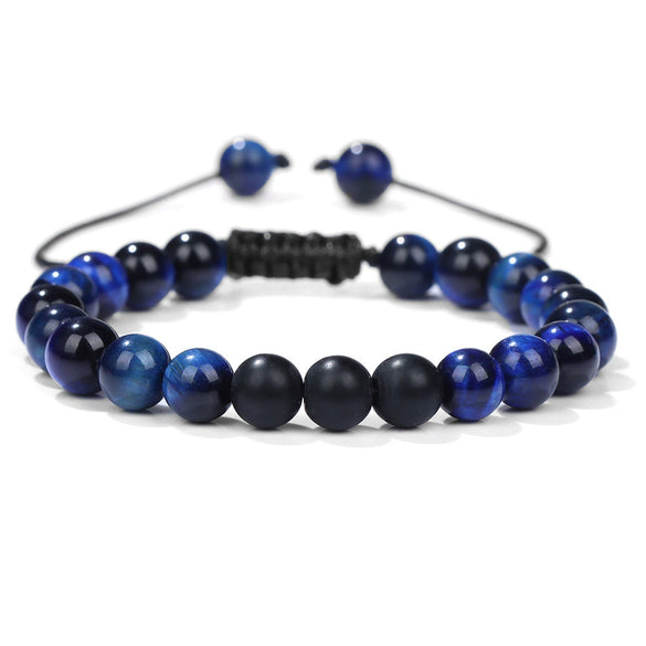 Wholesale Handmade Geometric Agate Tiger Eye Volcanic Stone Unisex Adjustable Bracelet