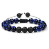 Wholesale Handmade Geometric Agate Tiger Eye Volcanic Stone Unisex Adjustable Bracelet