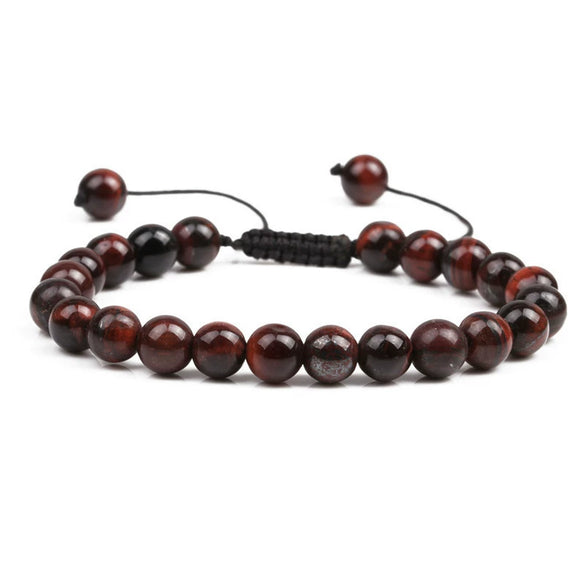 Wholesale Handmade Geometric Agate Tiger Eye Volcanic Stone Unisex Adjustable Bracelet