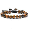 Wholesale Handmade Geometric Agate Tiger Eye Volcanic Stone Unisex Adjustable Bracelet