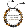 Wholesale Handmade Geometric Agate Tiger Eye Volcanic Stone Unisex Adjustable Bracelet