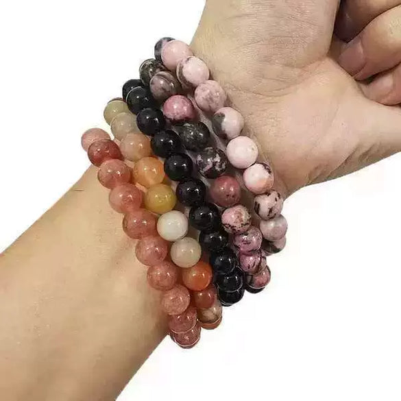 Wholesale Handmade Geometric Agate Tiger Eye Volcanic Stone Unisex Adjustable Bracelet
