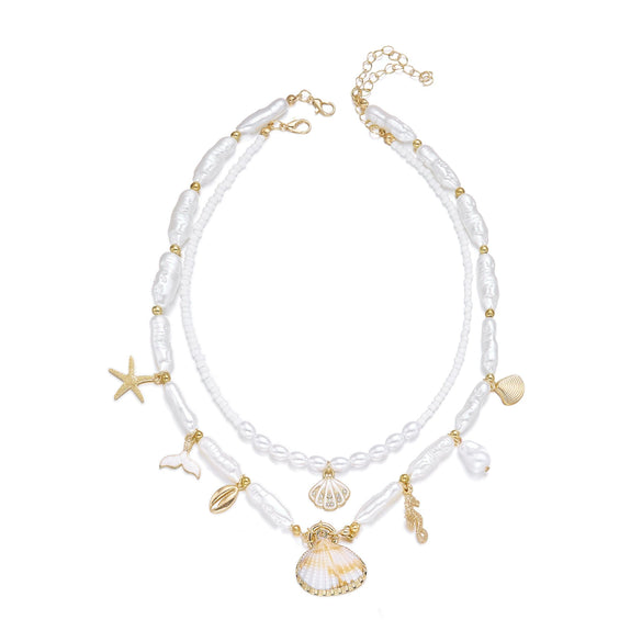 Wholesale Handmade Geometric Alloy Multilayered Necklace For Women Vacation Style