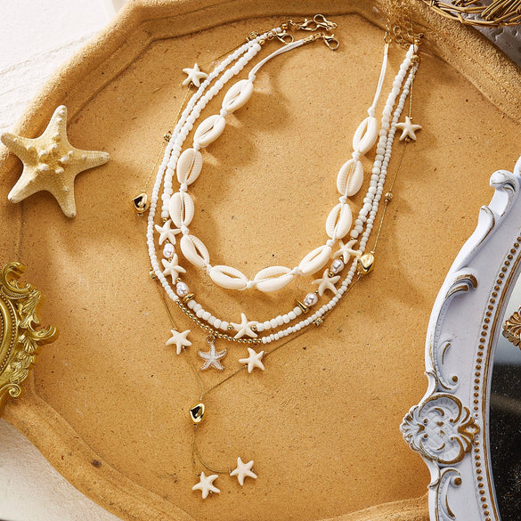 Wholesale Handmade Geometric Alloy Multilayered Necklace For Women Vacation Style