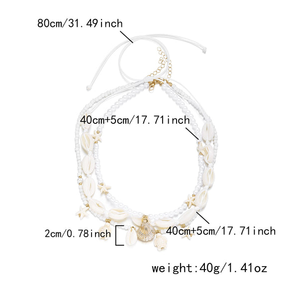 Wholesale Handmade Geometric Alloy Multilayered Necklace For Women Vacation Style
