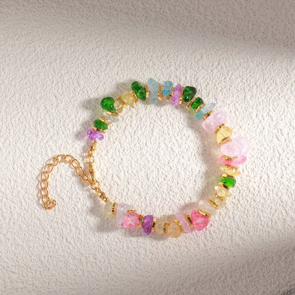 Wholesale Handmade Geometric Copper Natural Stone Beaded Women's Bracelet