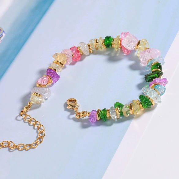 Wholesale Handmade Geometric Copper Natural Stone Beaded Women's Bracelet