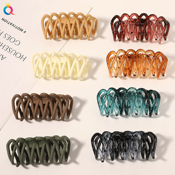 Wholesale Handmade Geometric Fence Cut Out Spray Paint Women's Gripper Large Shark Clip