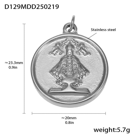 Wholesale Handmade Geometric Fivepointed Star And Ferris Wheel Pendant Necklace For Women Titanium Steel 18K Gold Plated
