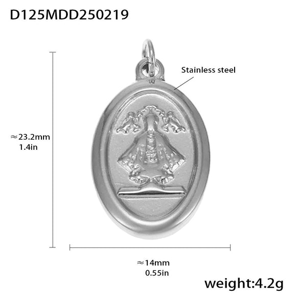 Wholesale Handmade Geometric Fivepointed Star And Ferris Wheel Pendant Necklace For Women Titanium Steel 18K Gold Plated