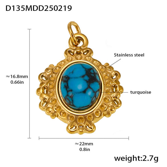 Wholesale Handmade Geometric Fivepointed Star And Ferris Wheel Pendant Necklace For Women Titanium Steel 18K Gold Plated