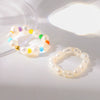 Wholesale Handmade Geometric Freshwater Pearl Acrylic Stainless Steel Stackable Rings For Women