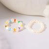Wholesale Handmade Geometric Freshwater Pearl Acrylic Stainless Steel Stackable Rings For Women