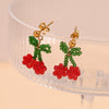 Wholesale Handmade Geometric Fruit Pattern Stainless Steel 18K Gold Plated Niche Style Earrings For Women