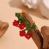 Wholesale Handmade Geometric Fruit Pattern Stainless Steel 18K Gold Plated Niche Style Earrings For Women