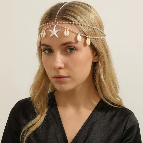 Wholesale Handmade Geometric Imitation Pearl Headpiece And Beaded Anklet For Children