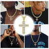 Wholesale Handmade Geometric Inlaid Zircon Copper Cross Necklace Hip Hop Jewelry