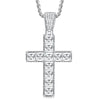 Wholesale Handmade Geometric Inlaid Zircon Copper Cross Necklace Hip Hop Jewelry