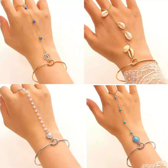 Wholesale Handmade Geometric Iron Finger Bracelet Women's Hand Accessory