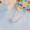 Wholesale Handmade Geometric Natural Pearl S925 Silver Clavicle Necklace For Women