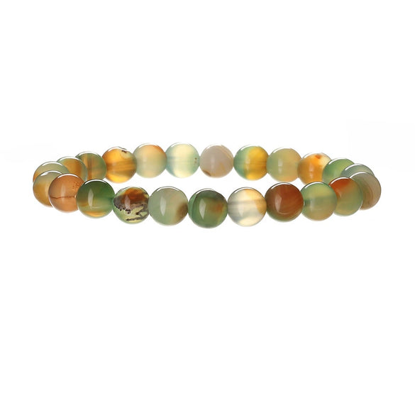 Wholesale Handmade Geometric Natural Stone Agate Beaded Bracelet