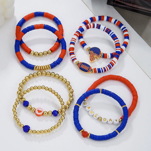 Wholesale Handmade Geometric Polymer Alloy Acrylic Rugby Bracelet For Friendship