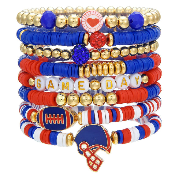 Wholesale Handmade Geometric Polymer Alloy Acrylic Rugby Bracelet For Friendship
