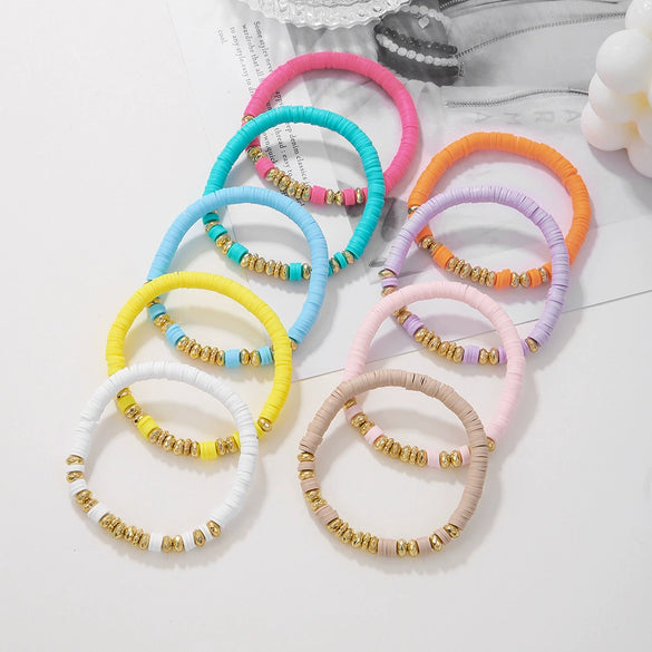 Wholesale Handmade Geometric Polymer Clay Ccb Bracelet Combination For Women And Unisex