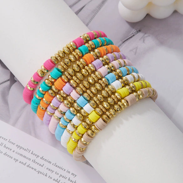Wholesale Handmade Geometric Polymer Clay Ccb Bracelet Combination For Women And Unisex
