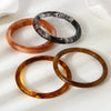 Wholesale Handmade Geometric Retro Amber Black And White Gradient Resin Bracelet And Ring Jewelry For Women