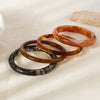 Wholesale Handmade Geometric Retro Amber Black And White Gradient Resin Bracelet And Ring Jewelry For Women