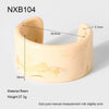 Wholesale Handmade Geometric Retro Offwhite Textured Wide Open Resin Bracelet Jewelry For Women