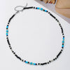 Wholesale Handmade Geometric Rice Bead And Pine Stone Stainless Steel O Shaped Chain Necklace For Men And Women
