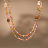 Wholesale Handmade Geometric 316L Stainless Steel Beaded Tiger Eye Clavicle Necklace For Women With Electroplating