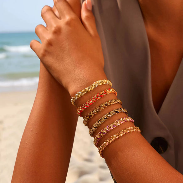 Wholesale Handmade Geometric Stainless Steel 18K Electroplated Tassel Chain Bracelet For Women