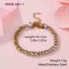 Wholesale Handmade Geometric Stainless Steel 18K Electroplated Tassel Chain Bracelet For Women