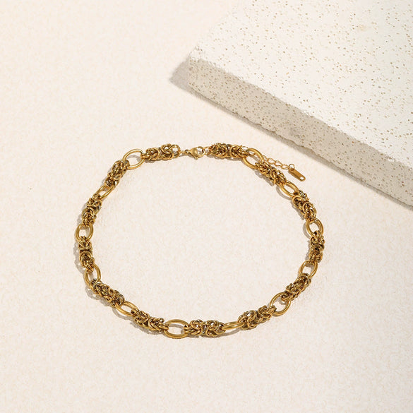 Wholesale Handmade Geometric Stainless Steel 18K Gold Plated Chain Necklace For Women