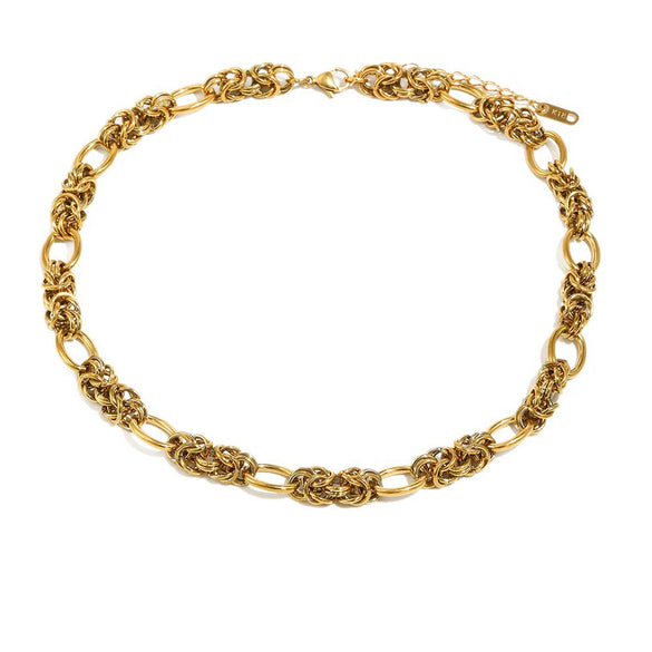Wholesale Handmade Geometric Stainless Steel 18K Gold Plated Chain Necklace For Women