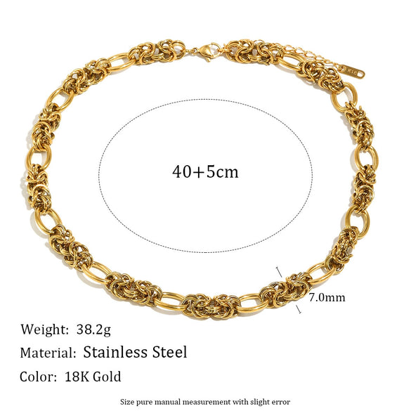 Wholesale Handmade Geometric Stainless Steel 18K Gold Plated Chain Necklace For Women