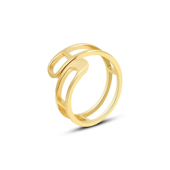Wholesale Handmade Geometric 316L Stainless Steel Ring Jewelry Electroplated Unisex