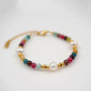 Wholesale Handmade Geometric Tourmaline Freshwater Pearl Titanium Steel Bracelet For Women