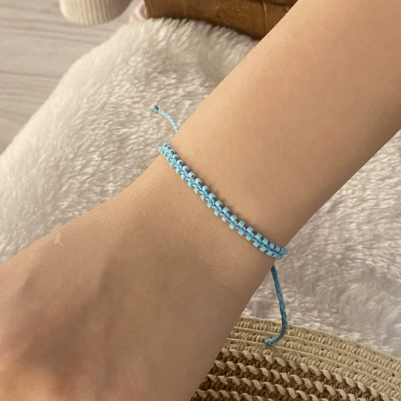 Wholesale Handmade Glass Glaze Rice Bead Woven Bohemian Bracelet For Women