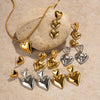 Wholesale Handmade Heart Stainless Steel 18K Electroplated Geometric Women's Earrings