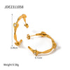 Wholesale Handmade Heart Stainless Steel 18K Electroplated Geometric Women's Earrings