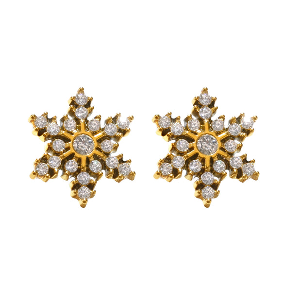 Wholesale Handmade Inlaid Snowflake Zircon Geometric Stainless Steel Earrings With Pvd Plating And 18K Gold For Women