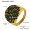 Wholesale Handmade Inlaid Women's Light Luxury Geometric 316L Stainless Steel Zircon Ring With 18K Gold Plated Treatment