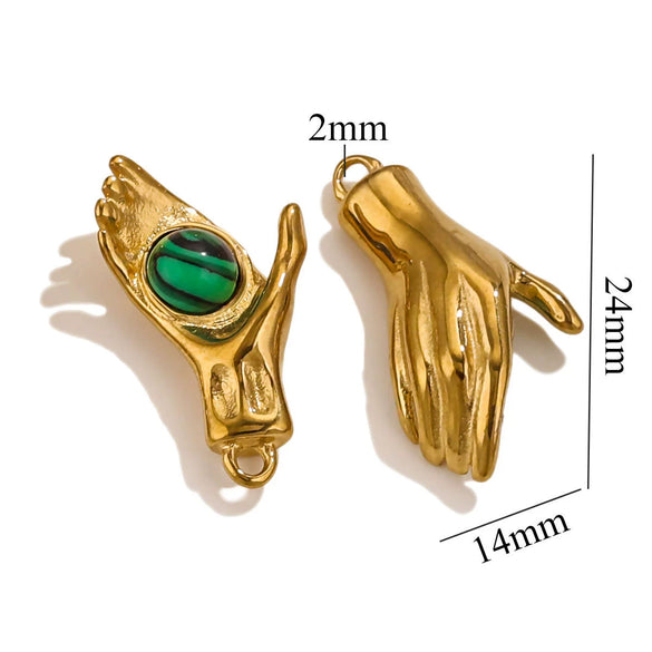Wholesale Handmade Jewelry Stainless Steel Geometric Style With Natural Stone And 18K Gold Plated