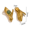 Wholesale Handmade Jewelry Stainless Steel Geometric Style With Natural Stone And 18K Gold Plated