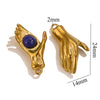 Wholesale Handmade Jewelry Stainless Steel Geometric Style With Natural Stone And 18K Gold Plated