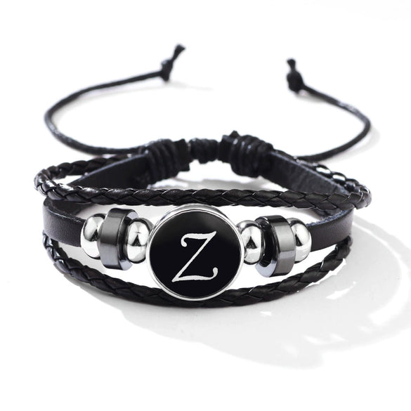 Wholesale Handmade Leather Bracelet With Letters Numbers Text Pattern Unisex Style